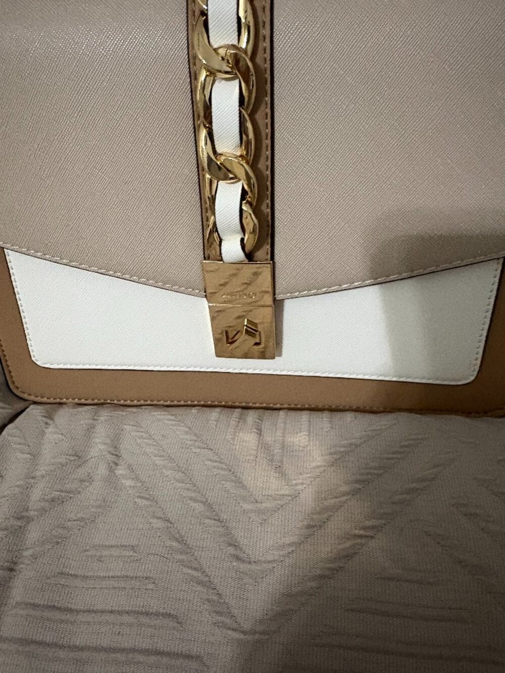 ALDO Chic Neutral Color block Top Handle Satchel & Crossbody Bag